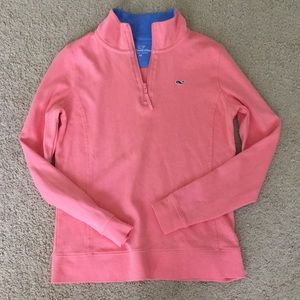 Light coral vineyard vines quarter zip